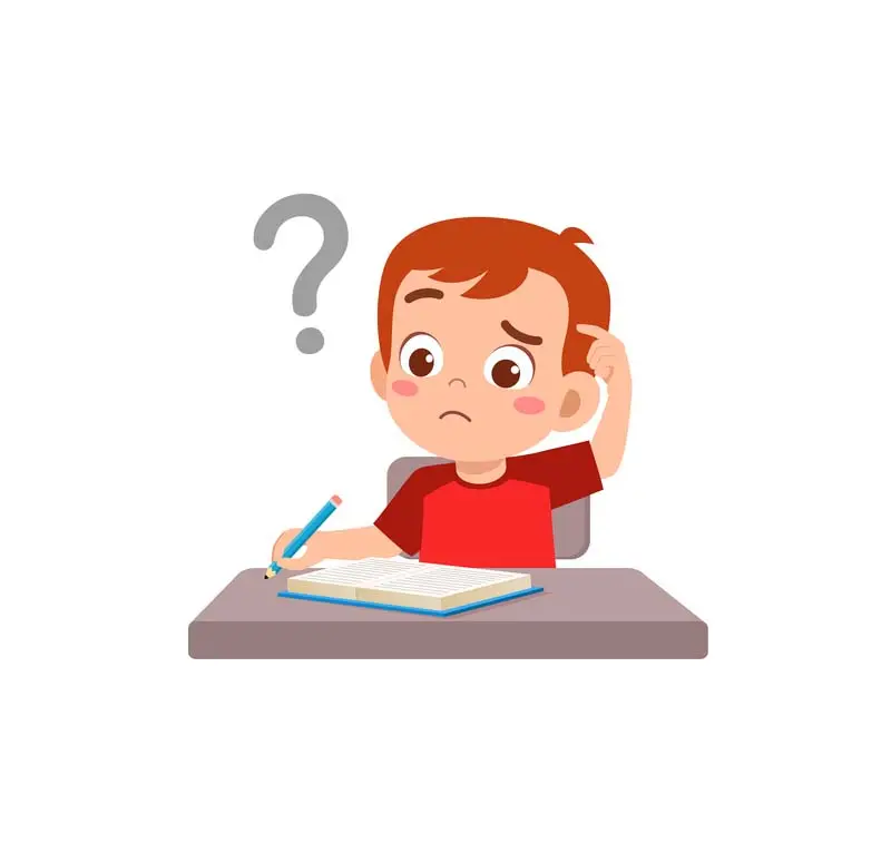 Little kid reading book and feel confused little kid reading book and feel confused